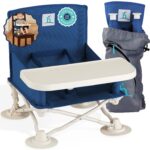 Hiccapop OmniBoost Travel Booster Seat with Tray for Baby | Folding Portable Baby Booster Seat for Dining Table, Camping, Beach, Grandma’s | Tip-Free Design Straps to Kitchen Chairs - Booster Chair - Image 2