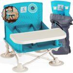 Hiccapop OmniBoost Travel Booster Seat with Tray for Baby | Folding Portable Seat for Dining Table, Camping, Beach, Grandma’s | Tip-Free Design Straps to Kitchen Chairs - Image 2
