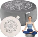 Hihealer Meditation Cushion, Traditional Tibetan Meditation Pillow Velvet Cover - Large Floor Cushion Seating for Adults - Yoga Buckwheat Bolster for Women、Moms - Image 2