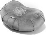 Hihealer Premium Meditation Cushion - Comfortable Floor Pillow for Adult Traditional Crescent Meditation Pillow Yoga Buckwheat Bolster (Grey) - Image 2
