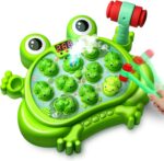 HopeRock Toys for 2 3 4 5 Year Old Boy,Toddler Toys Age 2-4, Whack A Frog Game,with 5 Modes,45 Levels,9 Music Spray and Light-up, Baby Toy Gifts for Early Learning, Birthday Gift for Toddler Boy Toys - Image 2