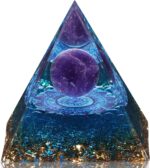 Hopeseed Orgone Pyramid for Positive Energy, Orgonite Natural Amethyst&Aquamarine Healing Crystals Pyramid for Reduce Stress Chakra Reiki Healing Meditation Cleanses The Mind and Boosts Confidence - Image 2
