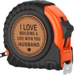 Husband Gifts for Christmas from Wife, Husband Valentines Day Birthday Gifts, Romantic Wedding Anniversary Men Gifts, Best Husband Ever Gifts, Genuine Leather Engraved 25 FT Tape Measure Useful Tools - Image 2