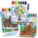 Imagination Works® Paint with Water Books for Kids, 3 Pack | Watercolor Coloring Book Set for Toddler Activities | Spillproof Kids Paint Palettes on Each Page (Jungle, Vehicles, Woodland) - Image 2