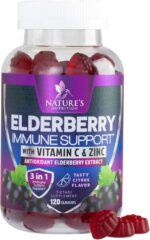 Immune Support Gummies - Sambucus Elderberry Gummy with Elder Berry Extract, Zinc & Vitamin C, Natural Vegan Immune Support Supplement for Adults & Children, Gummy Elderberry Vitamins - 120 Gummies - Image 2