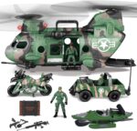 JOYIN 10-in-1 Military Helicopter Toys Set with Light, Sound, Trucks, Boat, Bike, Army Men, Weapons - Christmas Birthday Party Gifts for Kids - Image 2
