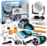 JOYIN Barber Shop Pretend Role Play Toy, 23 Pcs Kids Shaving Kit for Boys, Haircut Kit for Boys 3+ Year Old Birthday Gift, Upgraded Toddler Role Play Set with Storage Box - Image 2