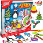 JOYIN Christmas 18 PCS Window Sun Catchers DIY Paint Art and Craft Kit, Make Your Own Window Clings for Christmas Holiday Decorations,Kids Art Project - Image 2