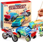 JOYIN Kids Craft Kit Build & Paint Your Own Wooden Race Car Art & Craft Kit DIY Toy Make Your Own Car Truck Toy Construct and Paint Kit, Presents for Kids - Image 2