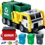 JOYIN Large Friction Powered Garbage Truck Toy Set, Includes Dumpster, Trash Bins, and Learning Cards for Kids, Boy Toys Birthday Gift for Boys Girls Kids Toddler Gift for Christmas - Image 2