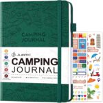 JUBTIC Camping Journal and RV Travel Log Book, A5 Adventure Journal for 25 Camping, Hiking Journal, Family Travel Books Camper Essentials Camping Gifts for Women-Dark Green - Image 2