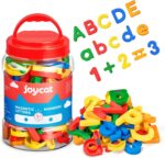 JoyCat 78 Pieces Magnetic Letters Numbers Alphabet Fridge Magnets ABC 123 Preschool Educational Learning Plastic Colorful Toy Set Uppercase Lowercase Math Symbols for Toddlers Kids - Image 2
