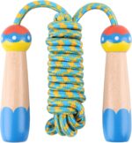 Jump Rope for Kids, Lorvain Adjustable Skipping Rope, Kids Jump Ropes with Wooden Handle for Girls Boys, Weighted Jumping Ropes for Fitness Workout Exercise Outdoor Fun Activity - Image 2