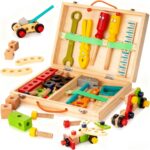 KIDWILL Tool Kit for Kids, 36-Piece Wooden Toddler Tools Set Includes Tool Box, Montessori Educational Stem Construction Toys for 2 3 4 5 6 Year Old Boys Girls, Best Birthday Gift for Kids - Image 2