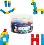KOMARC GAMES StickiKubes, Mini Stacking Cubes That Stick to Anything, Non Toxic Kid Safe Sticky Blocks, Creative Construction Toy - 125 Cubes, 4 Colors, Tub - Image 2