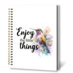 KTYHD Inspirational Hummingbird Decor Notebook Journal 5.5x8.3in,Enjoy the Little Things Journal for Writing,Inspirational Hummingbird Mental Health Family Hardcover Spiral Notebooks for Note Taking - Image 2