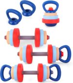 Kids Exercise Equipment With 2 Dumbbells and Kettlebell - Adjustable Workout Toy Equipment for Children Pretend Play Exercise - Toddler Beginner Gym & Fitness Family Games for Birthday Gifts - Image 2