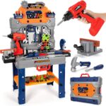 Kids Tool Bench Set with Electric Drill and Realistic Tools, Construction Workbench Playset Toy for Toddler 3-5, Easy Set up, Kids Boy Toys, Birthday Gifts for Boys Age 3 4 5 Year Old - Image 2