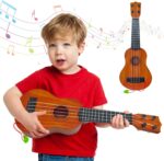 Kids Toy Ukulele Guitar,17 Inch Classical Guitar Musical Toy,4 Strings Guitar Ukulele Educational Learning Toy for Toddlers and Preschoolers - Image 2