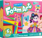 Klever Kits Foam Art Kit for Kids, EVA Foam Stickers with 6 Art Board and 800+ Stickers, DIY Arts and Crafts for Boys Girls Age 3+, Unicorns & Princesses Birthday Gifts Travel Toy - Image 2