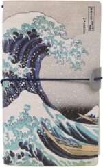 Kokonote Travelers Notebook Japanese Hokusai| Travel Pocket Notebook | Travel Journal For Women | Gifts For Travelers | Cute Small Notebook | 7.3 x 4 Inches | 80 Sheets PU Leather Journal - Image 2