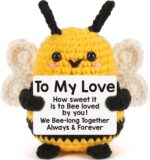 LEJIAJINW Valentines Day Romantic I Love You Gifts for Him Her, to My Love Boyfriend Girlfriend Husband Wife Mothers Day Birthday Gifts for Couples Wedding Anniversary Cute Handmade Crochet Bee - Image 2