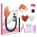 LIONVISON Practice Hand for Acrylic Nails, Flexible Nail Practice Hands Training Kits, Fake Manican Hands for Nails Practice, Movable Nail Maniquin Hand with 300PCS Nail Tips, File, Brush and Clipper - Image 2