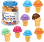 Learning Resources Mini Letter Scoops, 52 Pieces, Ages 3+,Preschool Learning Toys, Stacking Toys, Montessori Toys - Image 2