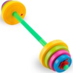 Liberty Imports Kids Barbell Weight Set - Adjustable Workout Toy Equipment for Children Pretend Play Exercise - Toddler Beginner Gym, Fitness, Weightlifting and Powerlifting (32 inches), multicolored - Image 2