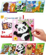 Little Jupiter DIY Pom Pom Art - Makes 10 Art Pieces -Boy & Girl for Age 3-5 - Toddler Kids Crafts 3-5 Activities - Arts and Crafts (Set4) - Image 2