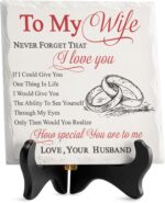 LukieJac Gifts for Wife from Husband Romantic Ceramic I Love You Gifts Plaque for Wife Birthday Gift Ideas, Valentines Day, Wedding Anniversary Home Decorations - Image 2