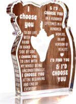 MAMAGIFTREE I Love You Romantic Gifts for Her Him for Christmas, Stocking Stuffers for Wife, Husband, Couple, Boyfriend Girlfriend,Wedding Gifts for Women Men Desk Decor Acrylic Sign - Image 2