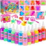 MDINGTD Magic Water Elf Toy Kit: DIY Squishy Toys Art Crafts Kits with 12 Gels and 12 Molds, Make Your Own Creative Toys Party Favors Christmas Birthday Gifts for Girls Ages 4-12 - Image 2