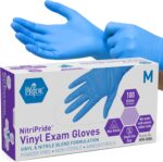 MED PRIDE Disposable Powder Free Non Latex Single Use Medical Exam Gloves, Nitrile Vinyl Blend for Cleaning and Food Handling - Image 2