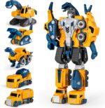 MIEBELY Toddler Robot Construction Vehicles Set – 5Pcs Transforming Robots for Kids - Magnetic Toys with Sturdy Connectors – Easy DIY Assembly Function – 5-in-1 Educational STEM Toys - Image 2