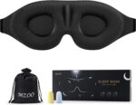 MZOO Luxury Sleep Eye Mask for Side Sleeper Men Women, Zero Eye Pressure 3D Sleeping Mask, Light Blocking Patented Design Night Blindfold, Soft Eye Shade Cover for Travel, Black - Image 2