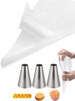 Macaron Piping Tips with Bags - #12 Round Piping Tips for Macarons,-Disposable Pastry Bags 12 Inch for Frosting &Cake Decorating - Image 2