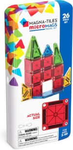 Magna-Tiles microMAGS 26-Piece Travel Magnetic Construction Set – Bold Colors, The Original Magnetic Building Brand - Image 2
