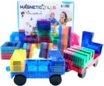 Magnetic Tiles,102PCS Magnetic Building Blocks 3D Clear Construction Playboards, Inspiration, Creativity Beyond Imagination, Educational Magnet Toy Set for Kids with 2 Cars - Image 2