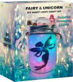 Make Your Own Unicorn & Fairy Lantern Jar Night light Arts and Crafts for Kids, Best Birthday Gifts for Girls Ages 3 4 5 6 7 8 9 10 11 12 Years old, DIY Unicorn Gift & Fairy Craft Kit for Little Girls - Image 2