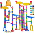 Meland Marble Run - 132Pcs Marble Maze Game Building Toy for Kid, Marble Track Race Set & STEM Learning Toys for Boy Girl Age 3 4 5 6 7 8 9+ (102 Translucent Marbulous Pcs & 30 Glass Marbles) - Image 2