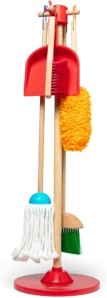Melissa & Doug Dust Sweep Mop 6-Piece Pretend Play Set, Toddler Toy Cleaning, Pretend Play Home Cleaning, Kids Broom and Mop Set for Ages 3+ - Image 2