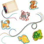 Melissa & Doug Lace and Trace Activity Set: Pets - 5 Wooden Panels and 5 Matching Laces - Image 2