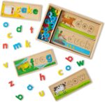 Melissa & Doug See & Spell Wooden Educational Toy with 8 Double-Sided Spelling Boards and 64 Letters Preschool Learning Activities, See & Spell Learning Toys for Kids Ages 4+ - Image 2