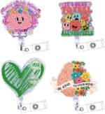 Mental Health Matters Badge Reel - NOVBAUB 4PCS Healthcare Badge Reel for Healthcare Worker Medical Badge Holder Retractable Clip Nurse Funny Badge Reels Be Kind to Your Mind Neuro Gifts Accessories - Image 2