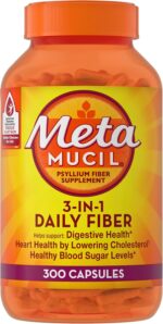 Metamucil, Psyllium Husk Capsules, 300 Capsules, 3-in-1 Fiber Supplement, Daily Psyllium Husk Fiber Capsules Help Support Digestive Health by Promoting Regularity*, Help Supplement Daily Fiber Intake - Image 2