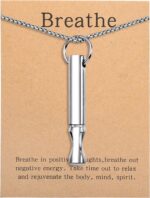 Mindfulness Breathing Necklace Stress Relief Pendant Stainless Steel Anxiety Breathe Necklace for Women Men - Image 2