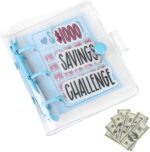 Mini Money Saving Binder with 25 Envelopes, $1000 Savings Challenge Book, Portable Budget Tool (Blue) - Image 2