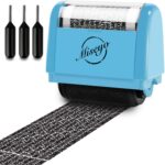 Miseyo Wide Identity Theft Protection Roller Stamp Set - Blue (3 Refill Ink Included) - Image 2