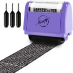 Miseyo Wide Identity Theft Protection Roller Stamp Set - Purple (3 Refill Ink Included) - Image 2